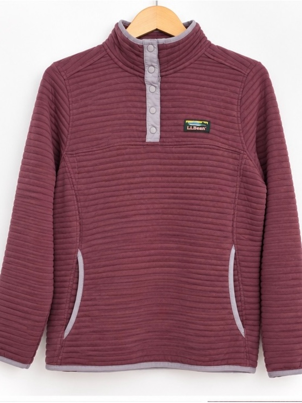 L.L. Bean Women's AirLight Knit Quilted Snap Pullover - Medium Petite